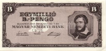 1945. 1.000.000P + 1946. 1.000.000BP T:I,I-(kis sarokhajlás)