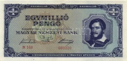 1945. 1.000.000P + 1946. 1.000.000BP T:I,I-(kis sarokhajlás)