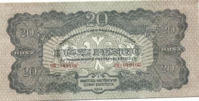 1944. 20P "Vörös Hadsereg" (3x) egymás utáni és egyugrású sorszámmal T:I,I-