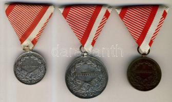 1916. Vitézségi Érem "Fortitudini / IV. Károly" nagy ezüst variáns szalaggal T:2