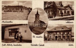 Csév Fuhl Mihály kereskedésével és vasútállomással (EB)