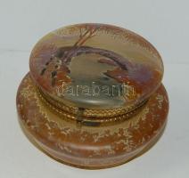 Kézzel festett impozáns üveg fedeles pipere tégely