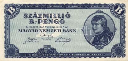 1946. 100.000.000BP (3x) kétféle színváltozat T:I,I-