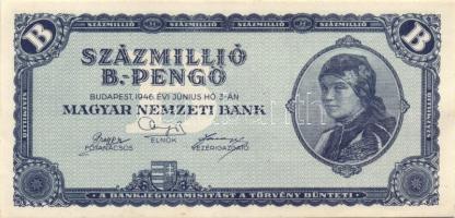 1946. 100.000.000BP (3x) kétféle színváltozat T:I,I-