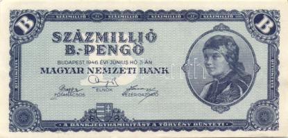 1946. 100.000.000BP (3x) kétféle színváltozat T:I,I-