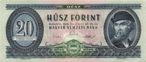 1969. 20Ft (2x) egymáshoz közeli sorszámmal T:I