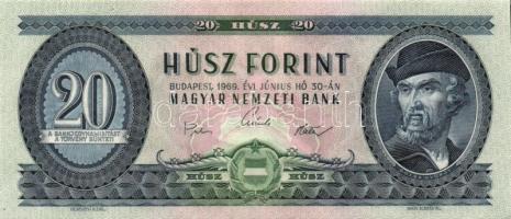 1969. 20Ft (2x) egymáshoz közeli sorszámmal T:I