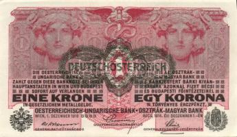1916. 1K (12x) zöld "Deutschösterreich" felülbélyegzéssel, köztük egymás utáni és egymásho...