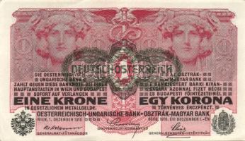 1916. 1K (12x) zöld "Deutschösterreich" felülbélyegzéssel, köztük egymás utáni és egymásho...