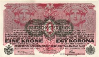 1916. 1K (12x) zöld "Deutschösterreich" felülbélyegzéssel, köztük egymás utáni és egymásho...