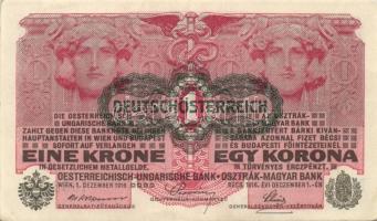 1916. 1K (12x) zöld "Deutschösterreich" felülbélyegzéssel, köztük egymás utáni és egymásho...