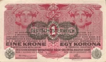 1916. 1K (12x) zöld "Deutschösterreich" felülbélyegzéssel, köztük egymás utáni és egymásho...