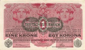 1916. 1K (12x) zöld "Deutschösterreich" felülbélyegzéssel, köztük egymás utáni és egymásho...