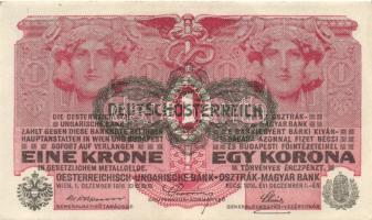 1916. 1K (12x) zöld "Deutschösterreich" felülbélyegzéssel, köztük egymás utáni és egymásho...