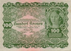 Ausztria / Osztrák-Magyar Bank 1922. 100K (8x) páronként egymás utáni sorszámmal T:I,II
