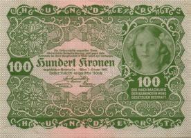 Ausztria / Osztrák-Magyar Bank 1922. 100K (8x) páronként egymás utáni sorszámmal T:I,II