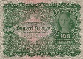 Ausztria / Osztrák-Magyar Bank 1922. 100K (6x) három-három egymás utáni sorszámmal T:II