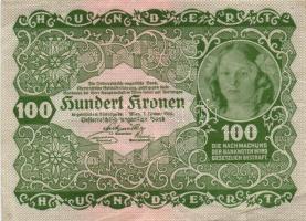 Ausztria / Osztrák-Magyar Bank 1922. 100K (6x) három-három egymás utáni sorszámmal T:II