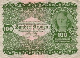 Ausztria / Osztrák-Magyar Bank 1922. 100K (6x) három-három egymás utáni sorszámmal T:II