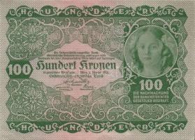 Ausztria / Osztrák-Magyar Bank 1922. 100K (10x) páronként egymás utáni sorszámmal T:I,II