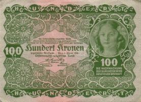 Ausztria / Osztrák-Magyar Bank 1922. 100K (10x) páronként egymás utáni sorszámmal T:I,II