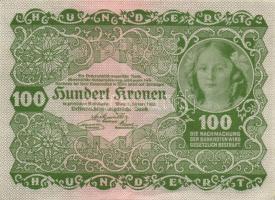 Ausztria / Osztrák-Magyar Bank 1922. 100K (10x) páronként egymás utáni sorszámmal T:I,II