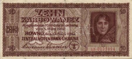 Ukrajna/német megszállás 1942. 10K T:III / Ukraine / German occupation 1942. 10K T:III