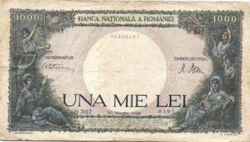 Románia 1940-45. 500L + 1000L + 2000L + 5000L T:III,III-(egyiken szakadás)