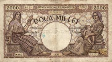 Románia 1940-45. 500L + 1000L + 2000L + 5000L T:III,III-(egyiken szakadás)