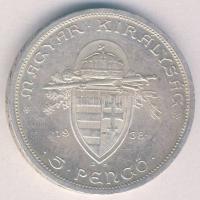 1938. 5P Ag "Szent István" T:2- ph.