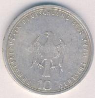 NSZK 1989J 10M Ag "800 éves a hamburgi kikötő" T:2 kis ph.