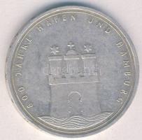 NSZK 1989J 10M Ag "800 éves a hamburgi kikötő" T:2 kis ph