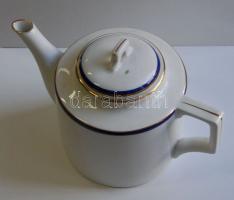 Zsolnay porcelán teás kancsó aranyozott szegéllyel / Zsolnay chinaware tea mug 17 cm