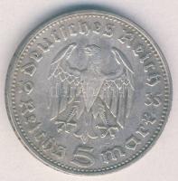 Német 3. Birodalom 1935A 5M Ag "Hindenburg" T:3+/3 k. ph.