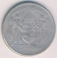 1930. 5P Ag "Horthy jobbra" T:3 ph.