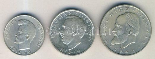 1948. 5Ft "Petőfi" + 10Ft "Széchenyi" + 20Ft "Táncsics" Ag sor T:2 ph