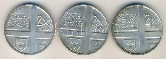 1976 200Ft Ag 3klf db "Festők I. - Derkovits, Szinyei, Munkácsi" sor T:BU