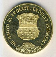 1989. "Erdély - Temesvár" aranyozott emlékérem T:PP