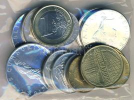 Olaszország 1955-1996. 5L (2x), 10L (2x), 20L (3x), 100L (3x), 200L + San Marino 2009. 1€ + Görögország 1982-84. 5D, 10D + Törökország 1979. 2 1/2L T:1-,2,3