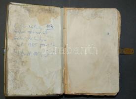 cca 1910 Rossz állapotú imakönyv csont és réz borítással, rézkapoccsal
