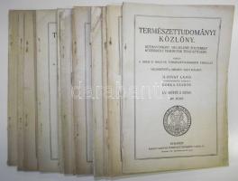 1923 Természettudományi közlöny 13 db száma, kéthavonta megjelent folyóirat közérdekű ismeretek terjesztésére, szerkesztette Gorka Sándor és Ilosvay Lajos