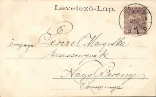 4 db üdvözlőlap 1900-1904 közte litho, kézzel festett, erotikus