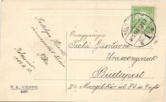 1909 4 db üdvözlőlap