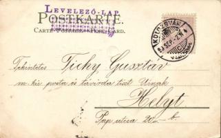 1899-1903 4 db üdvözlőlap közte lithok