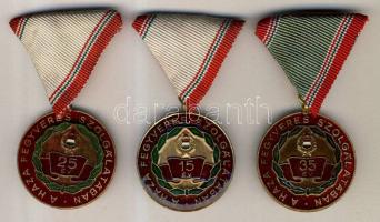 DN. "A Haza Fegyveres Szolgálatában" 15, 25 és 35 év után járó kitüntetés, mellszalaggal T:1-