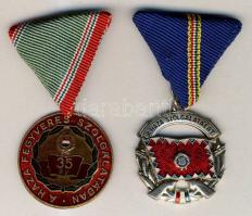 DN. "A Haza Fegyveres Szolgálatában" 35 év után + A "Haza Szolgálatáért Érdemérem" ezüst fokozata kitüntetések, mellszalaggal T:1-