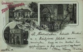 1898 Tata-Tóváros Török Fürdő litho (fa)
