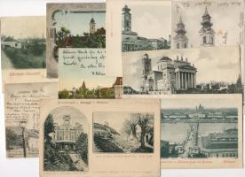 9 db szép századfordulós városképes lap T2/3