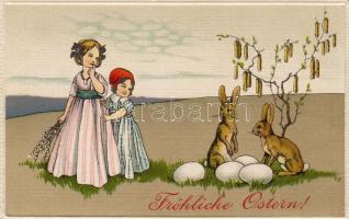 1912 Art Deco húsvéti üdvözlölap litho T2