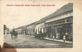 Nagyvárad St János street, the shop of Farkas Schwartz (fl)